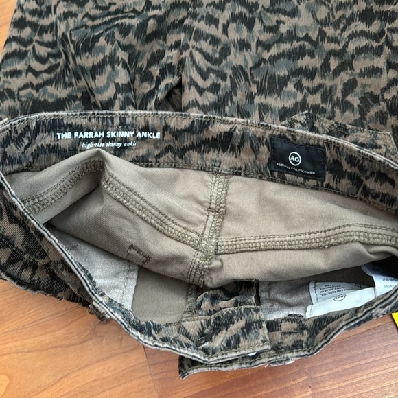 AG Adriano Jeans animal print Farrah High Rise Velvet Skinny Ankle Corduroy 24 - Picture 9 of 14